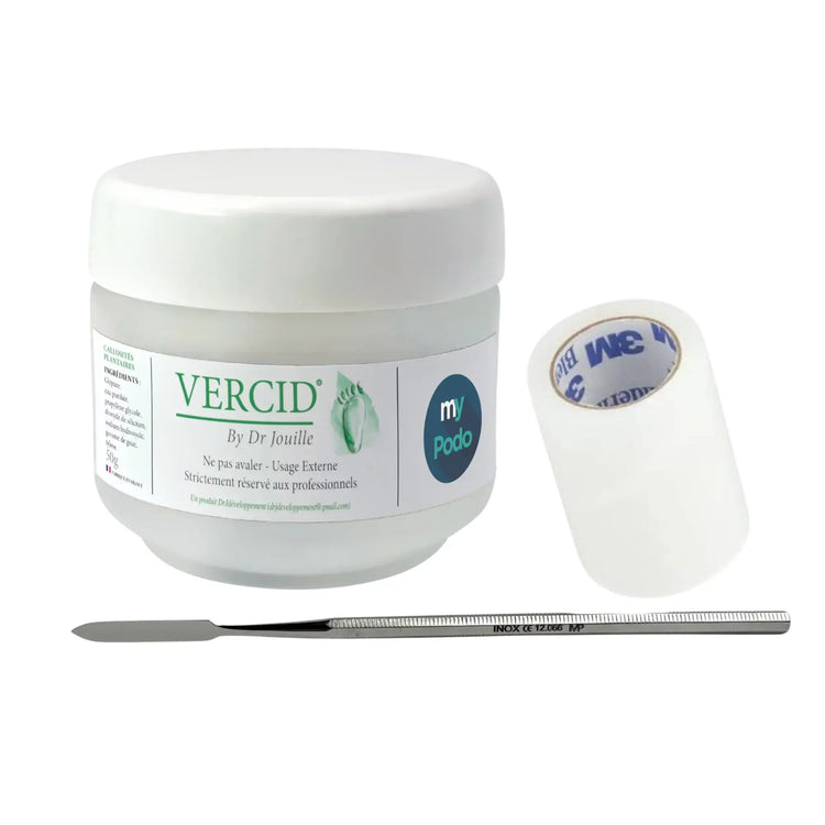Kit Vercid du Docteur Jouille - Pot 50 g + Spatule à ciment + Rouleau de blenderm Vercid by Dr Jouille 