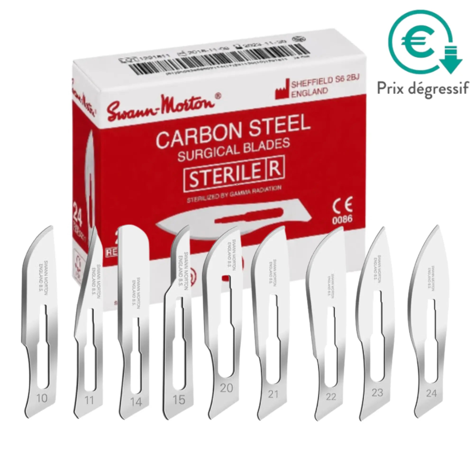 Lames de bistouris - stériles - Boîte de 100 - Plusieurs formats - Swann-Morton Swann-Morton 