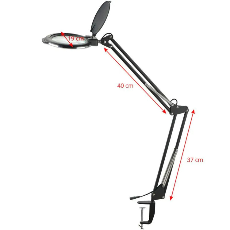 Moonlight 8013/6 LED articulated magnifying lamp for table - White or Black - Essential by My Podologie Activeshop 