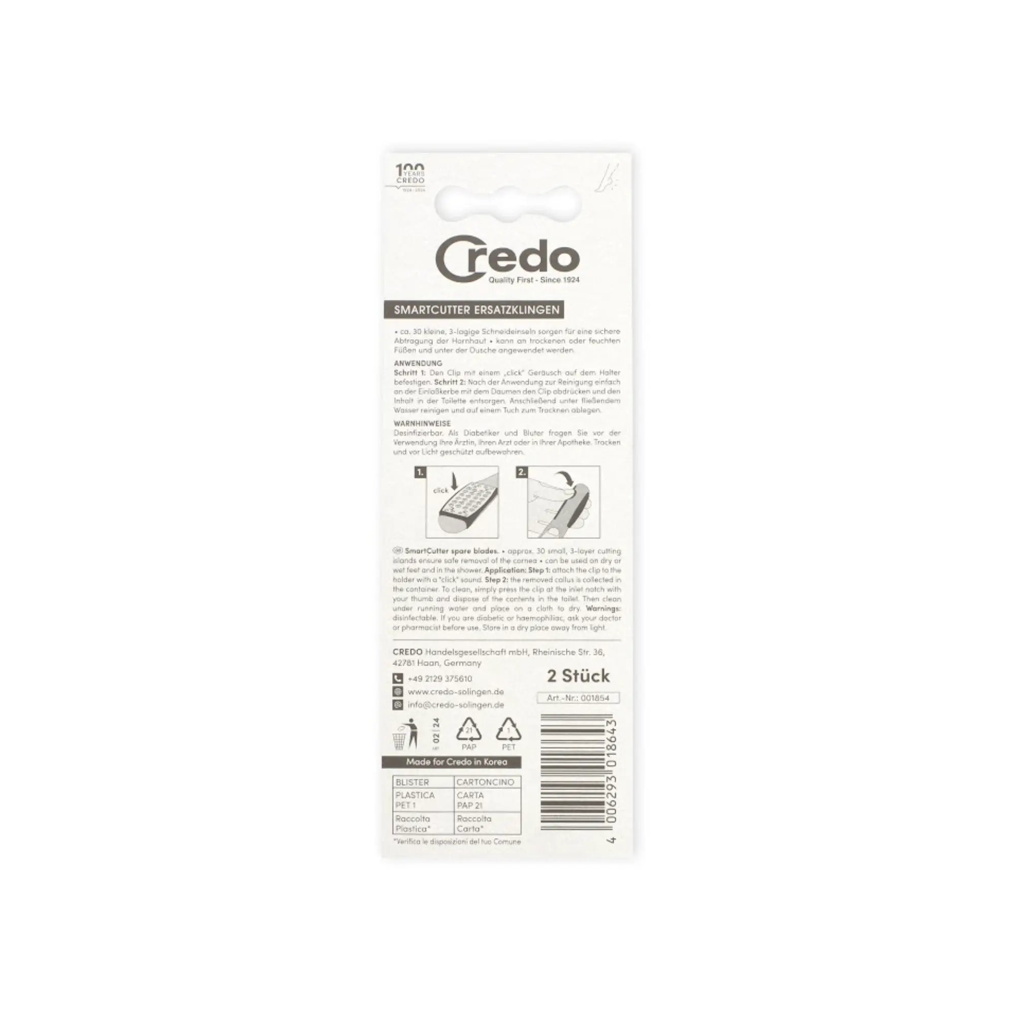 Lot 2 Têtes pour rabots à callosités très pratique - Facile à nettoyer - Credo Credo