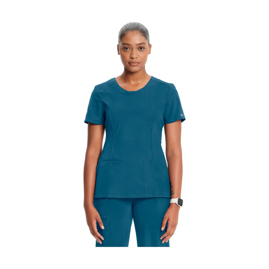 Lyon - Túnica Cuello Redondo - Mujer - Cherokee Uniformes Médicos Cherokee Azul-Caribbean-3XL