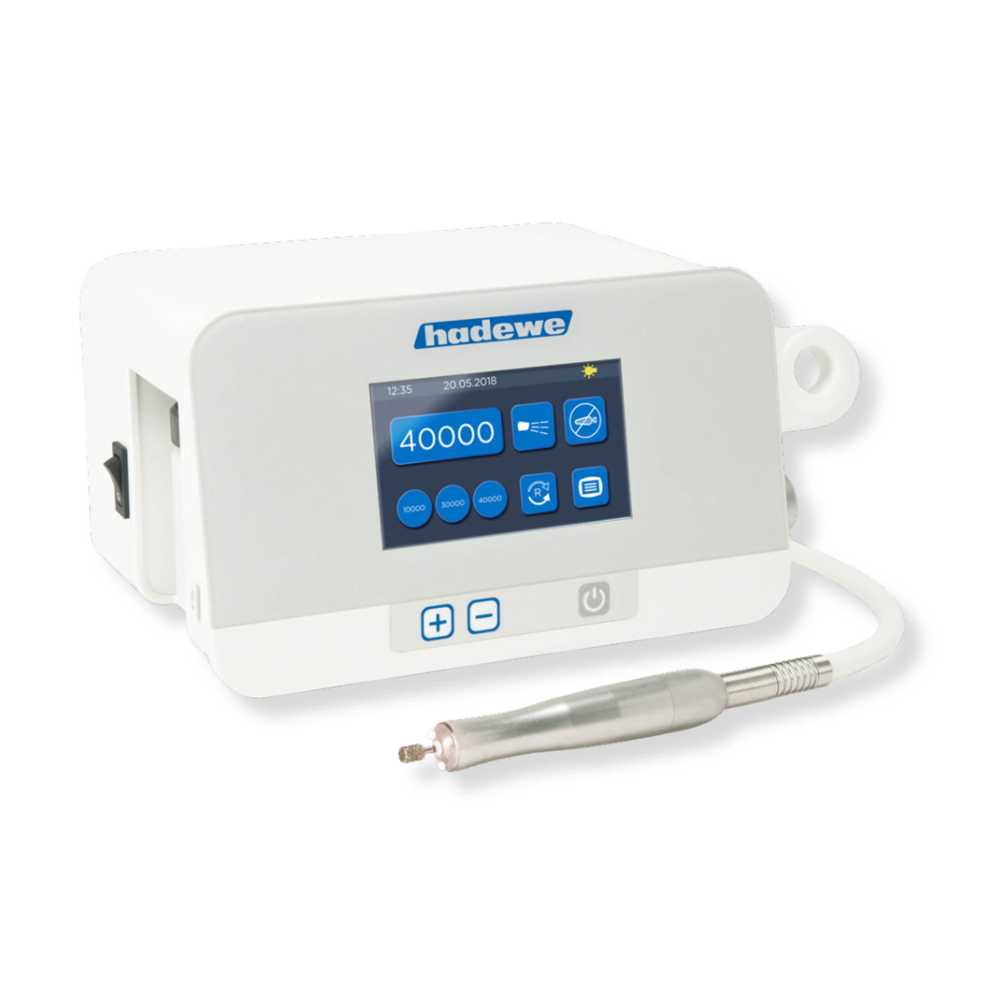 Micromoteur à spray Azuras Chrome - Ecran tactile - 40 000 tpm - Hadewe