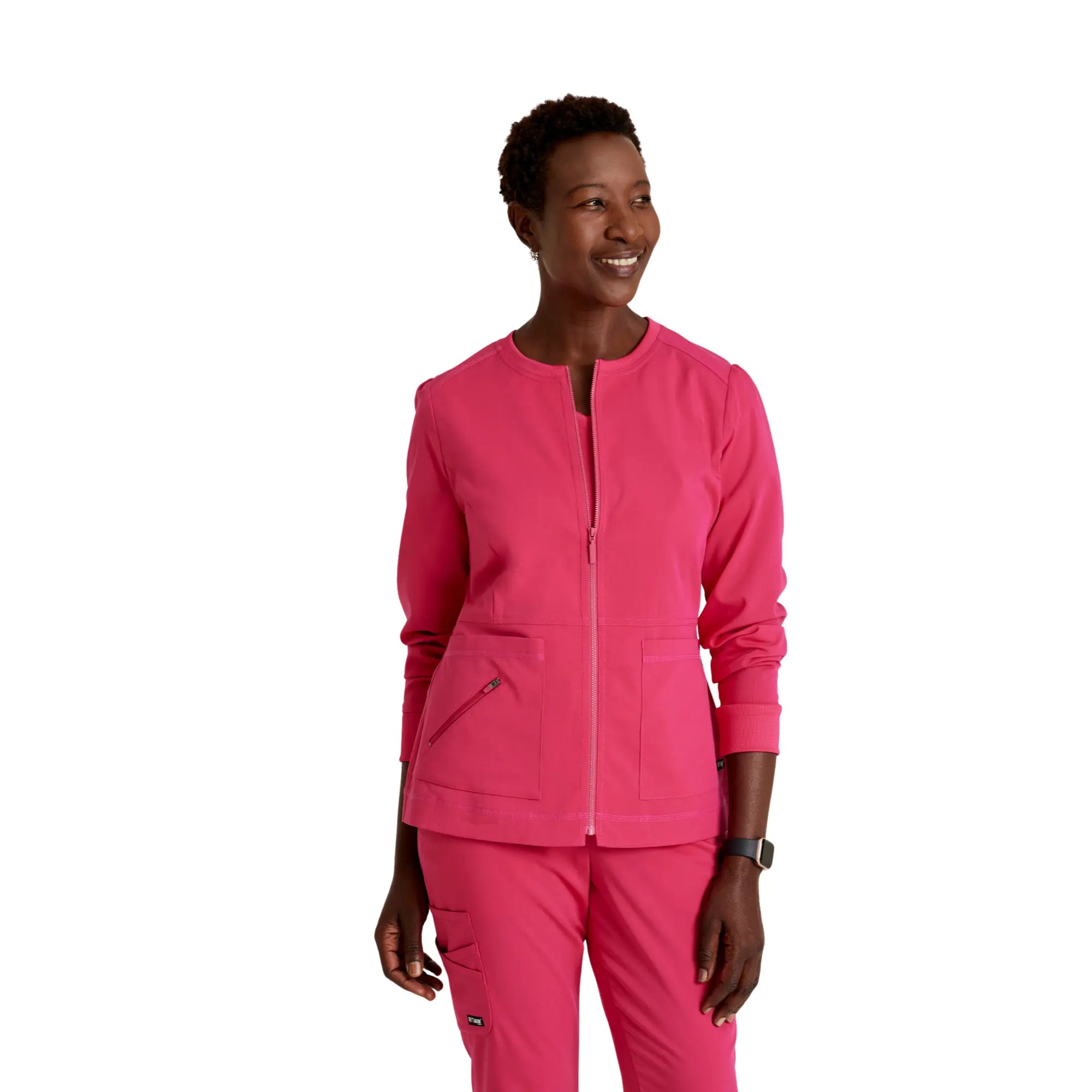 Millie - Veste médicale Zip - Femme - Grey’s Anatomy Stretch Grey’s Anatomy  Rose vif / XL