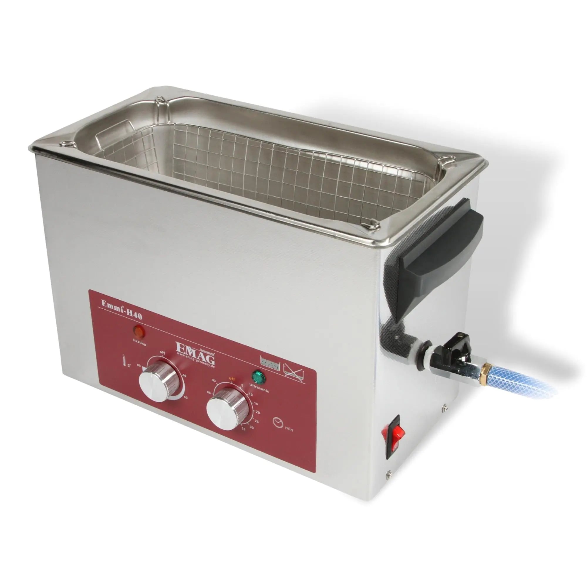 Nettoyeur à ultrasons tout en inox 4L - Emmi-H40 avec robinet de vidange - My Podologie