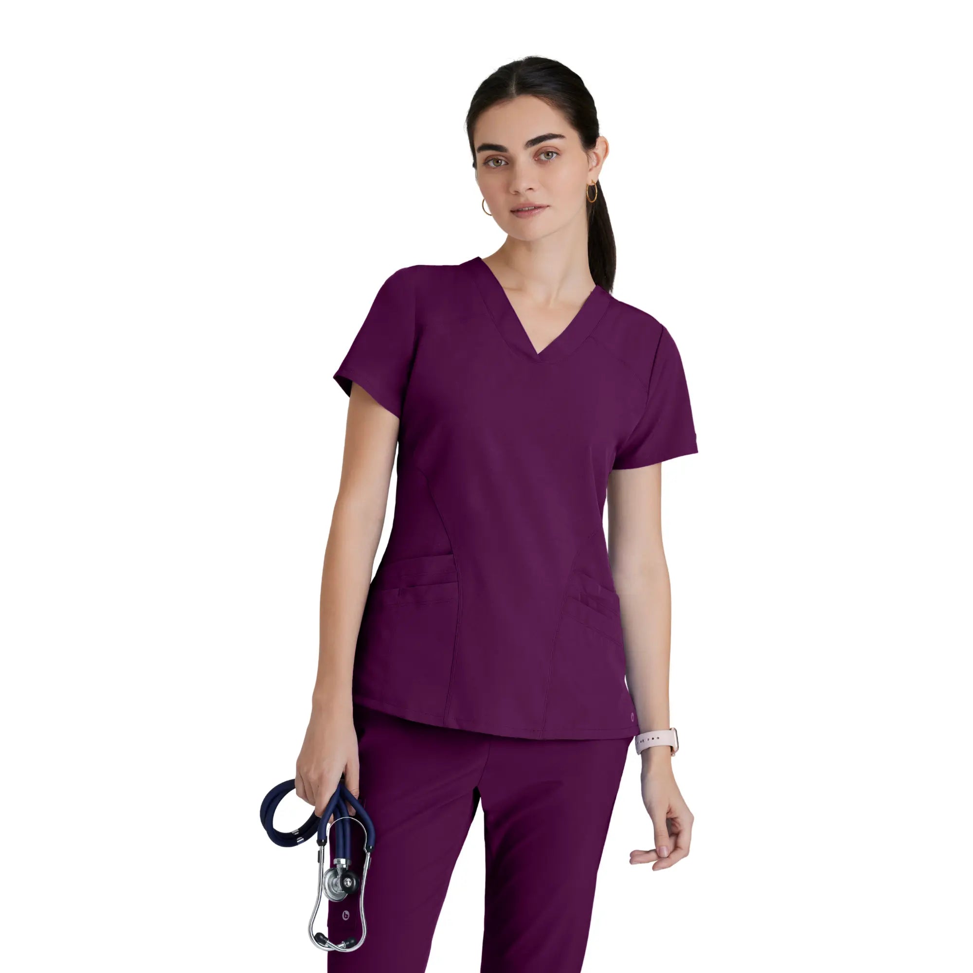 Norma - T-shirt médical col V - Femme - Barco One BARCO  Bordeaux / XL