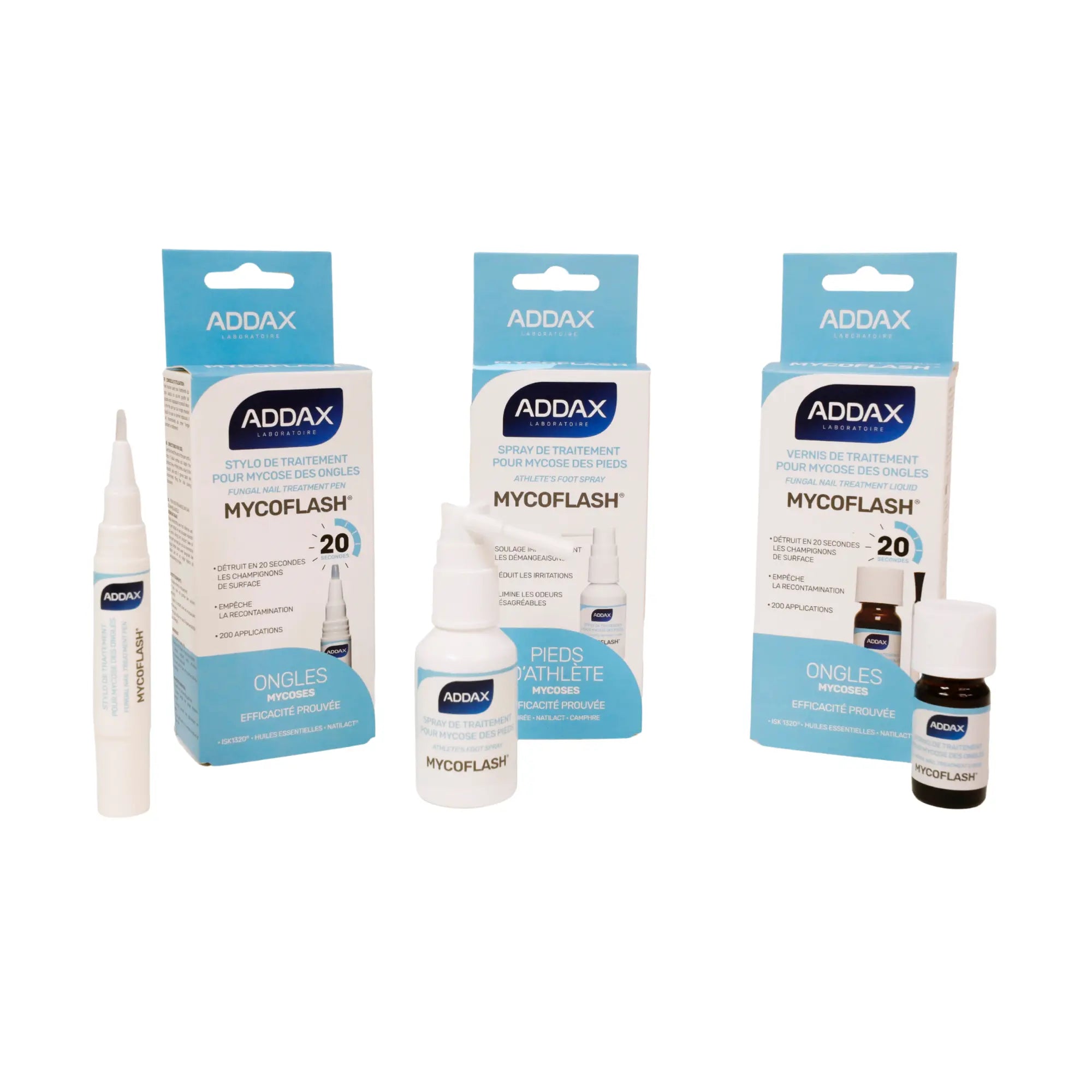 Pack Traitement Mycose - Vernis, Stylo et Spray - Laboratoire Addax Laboratoire Addax