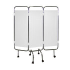 Mampara cromada blanca - 3 paneles - Con ruedas - CARINA MEDICAL