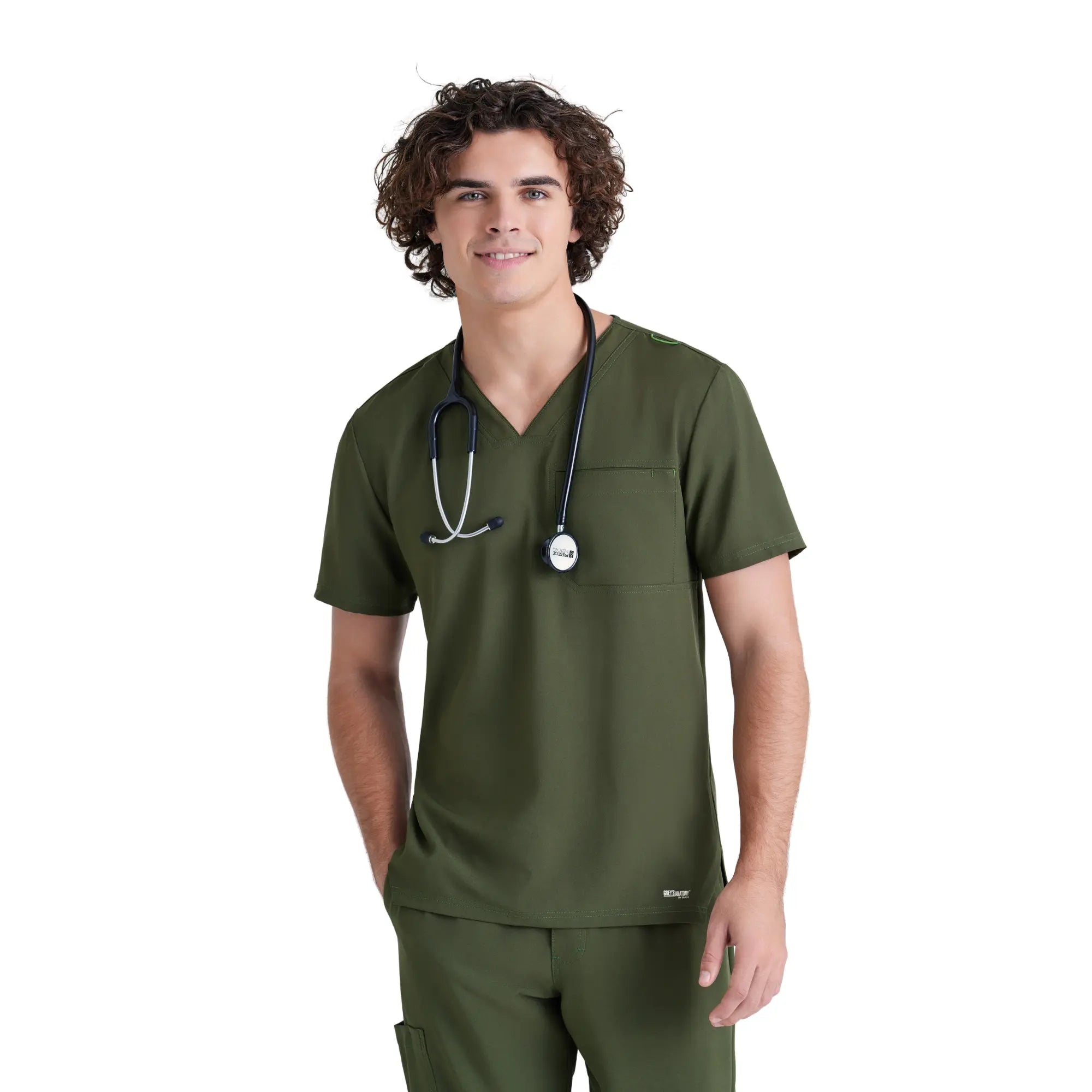 Prague - Tunique col V - Homme - Grey’s Anatomy Evolve Grey’s Anatomy  Vert Olive / XL
