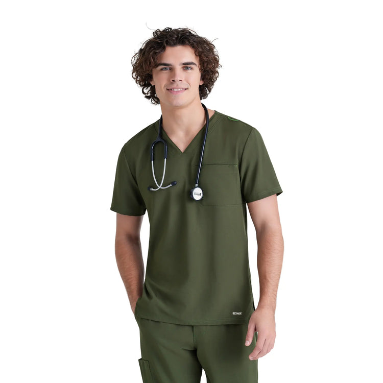 Prague - Tunique col V - Homme - Grey’s Anatomy Evolve Grey’s Anatomy  Vert Olive / XL