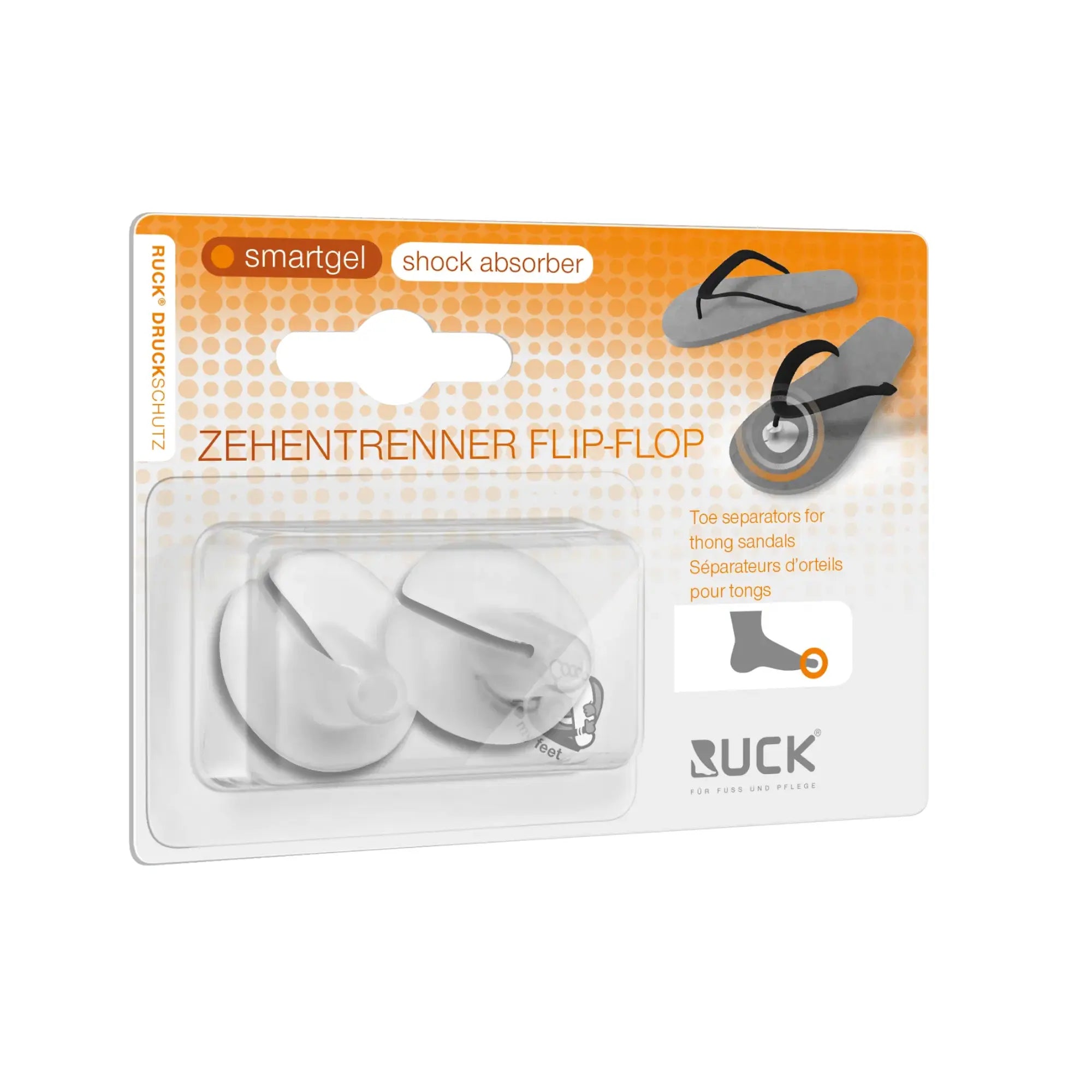 Protection pour chaussures ouverte - Evite les douleurs entre les orteils - 1 paire - Ruck Ruck