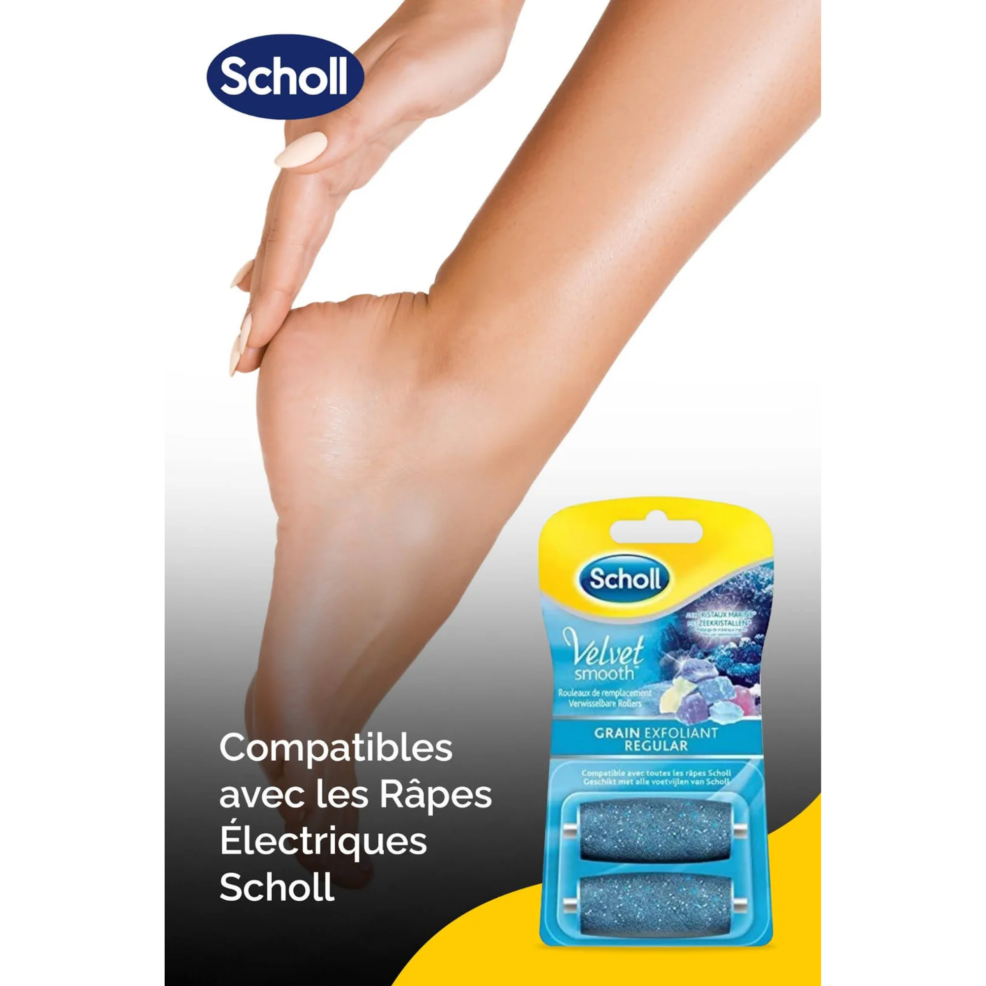 Recharge Rouleau Grain Exfoliant - Râpe de Pédicurie Électrique - Velvet Smooth - Scholl Scholl 