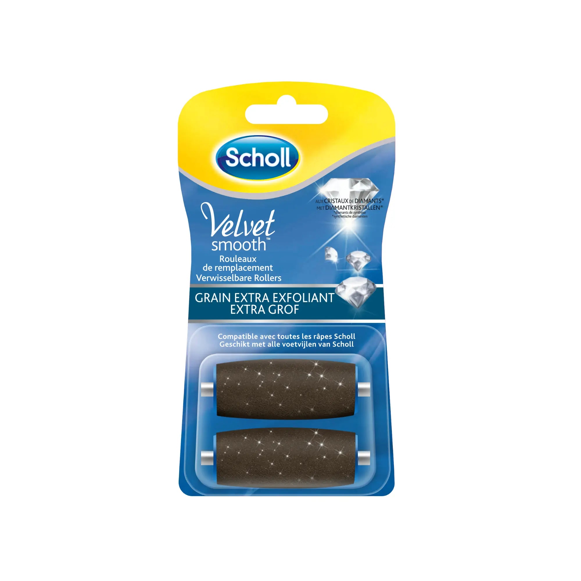 Recharge Rouleau Grain Extra-Exfoliant - Râpe de Pédicurie Électrique - Velvet Smooth - Scholl Scholl 
