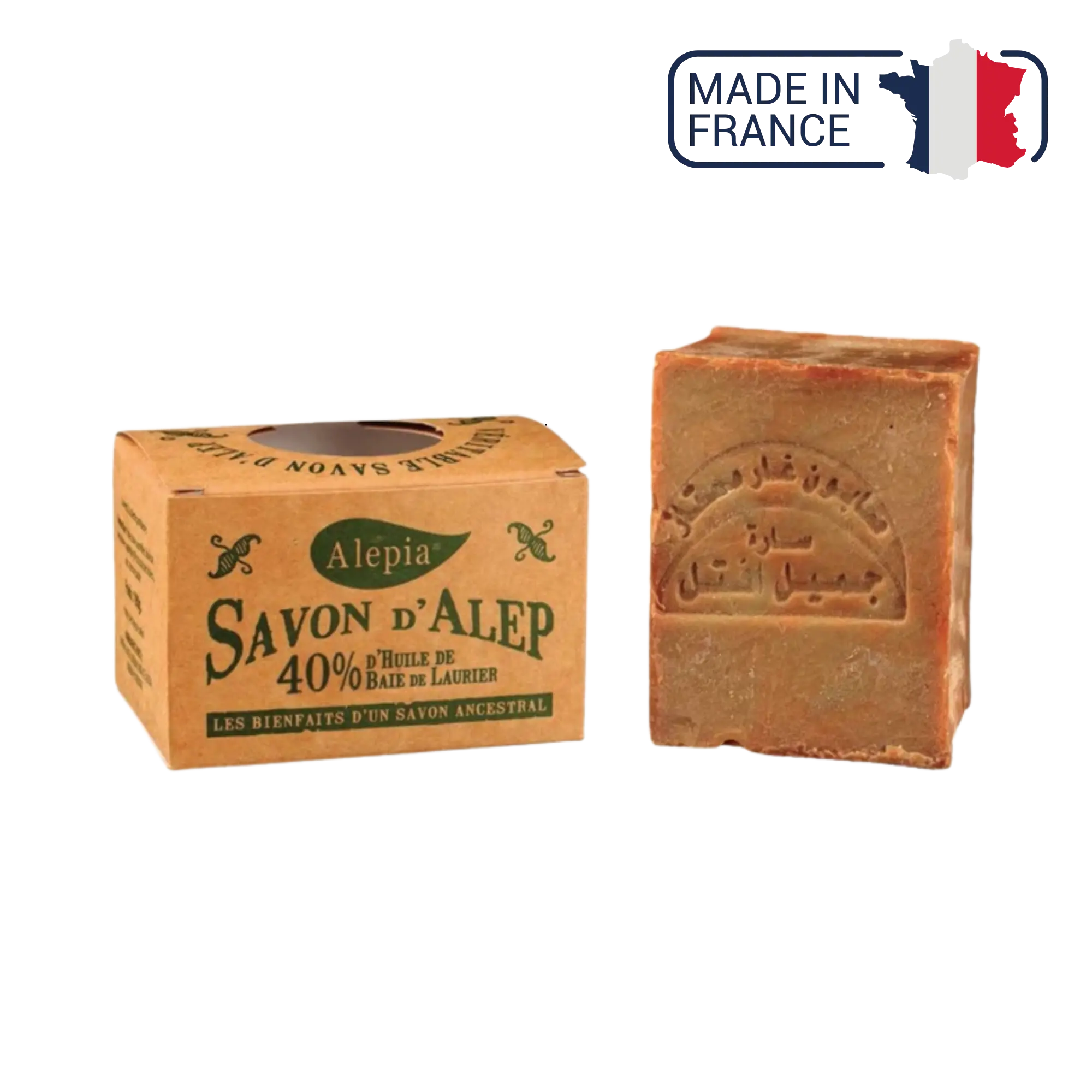 Jabón de Alepo 40% laurel - 190 g - Alépia Alépia 